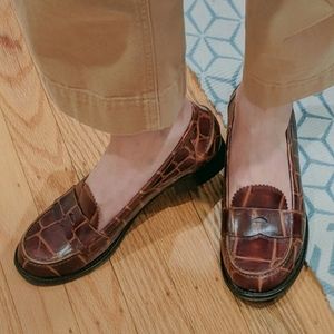 Croc leather loafers